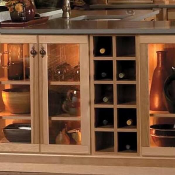 Wine rack in built in cabinets