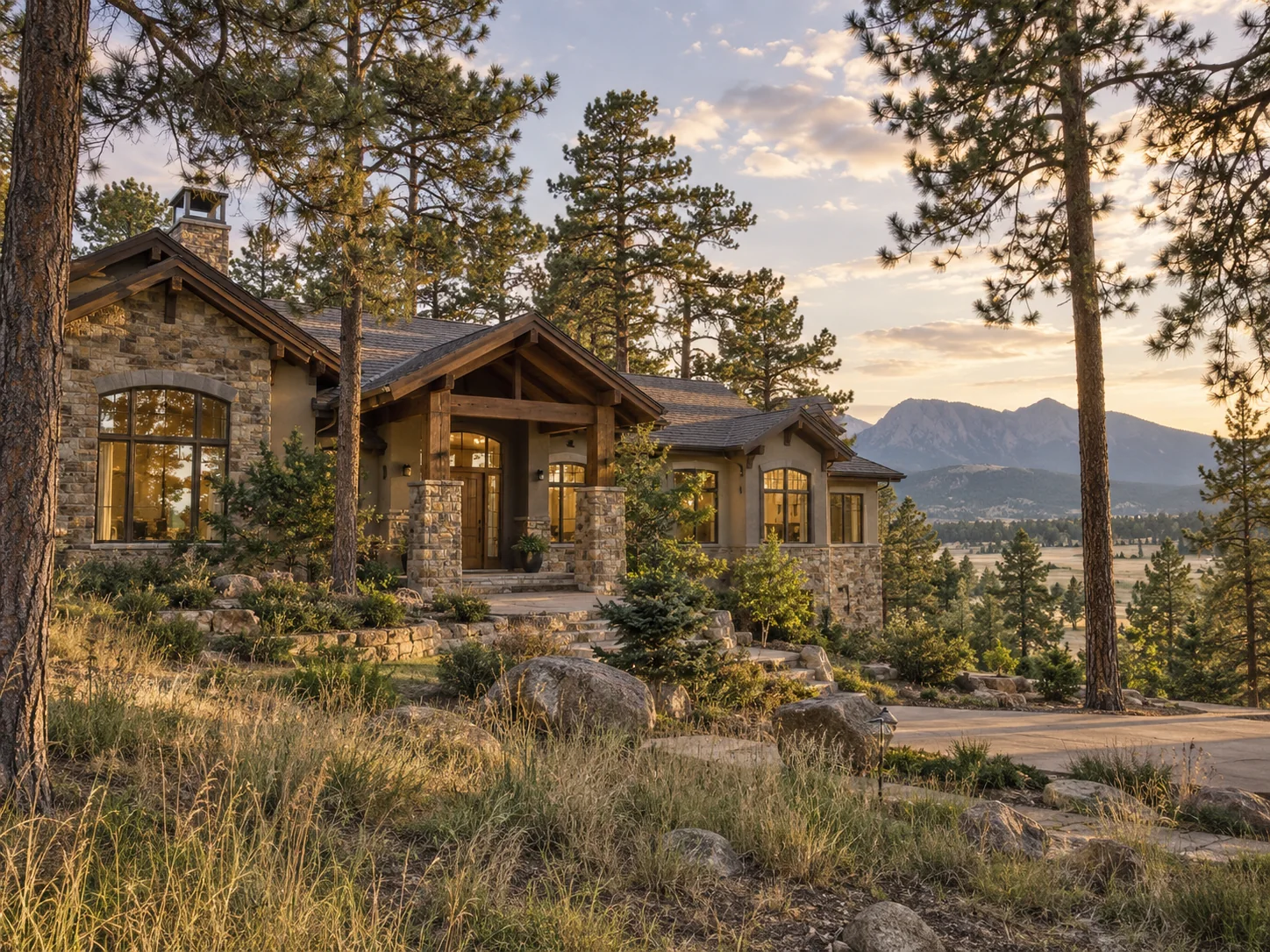 Monument Colorado home among ponderosa pines near the Front Range