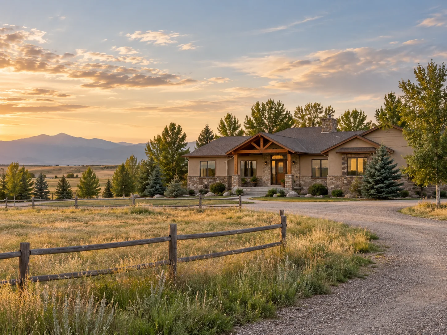 Peyton Colorado home on open acreage with prairie and distant Front Range views