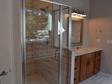 Custom Bathroom Cabinets And Countertop Installed In New Home